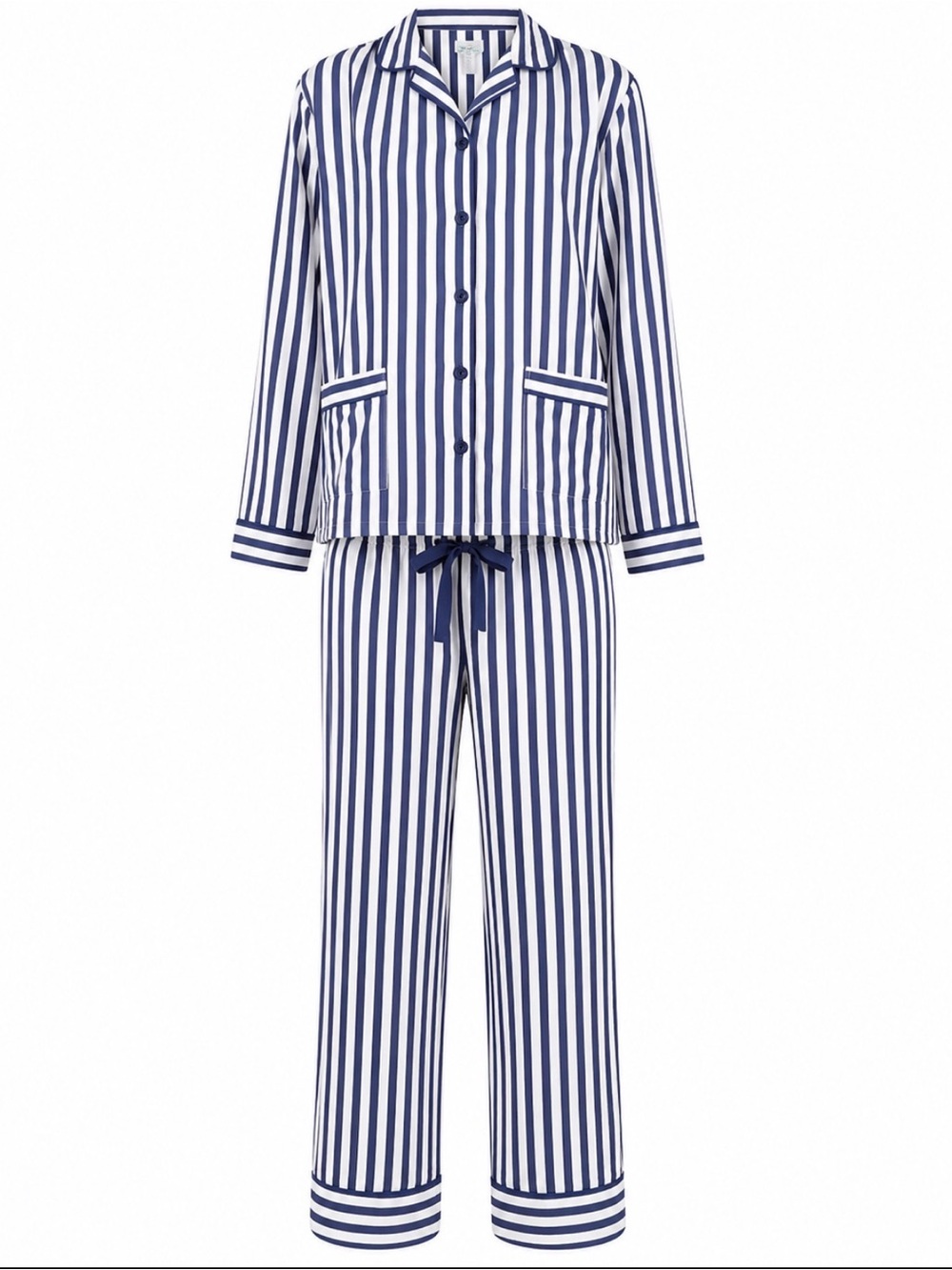 100% Cotton Blue & White Striped Women’s XL Pajama Set